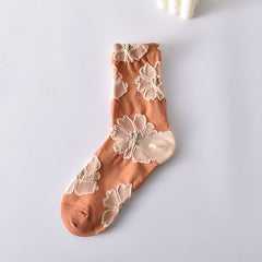 ❤️❤️This week's special Sale 47%OFF-5 Pairs Women's Elegant Embossed Floral Cotton Socks